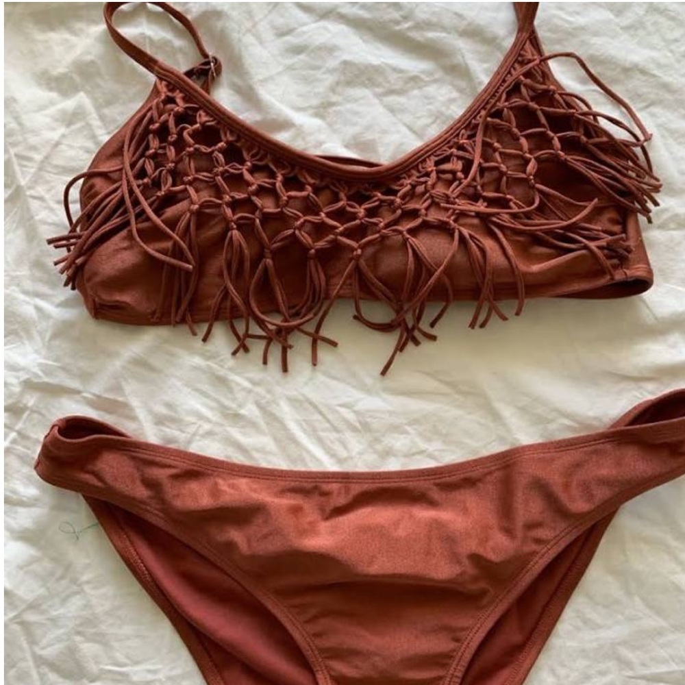 Burnt orange swimsuit